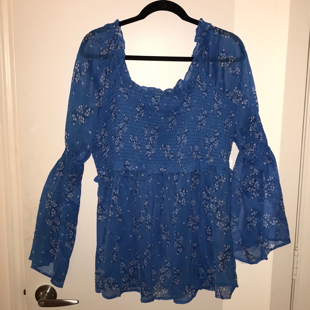 Blue Floral Smocked Top by ASOS Maternity. NWOT